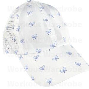 VimHue Women's Tennis Cap Tennis Racquet Print Only (Blue) UPF 50+